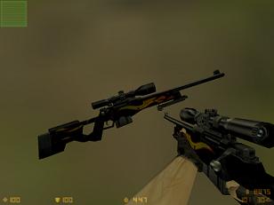 Black Awp With Flames